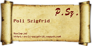 Poli Szigfrid névjegykártya